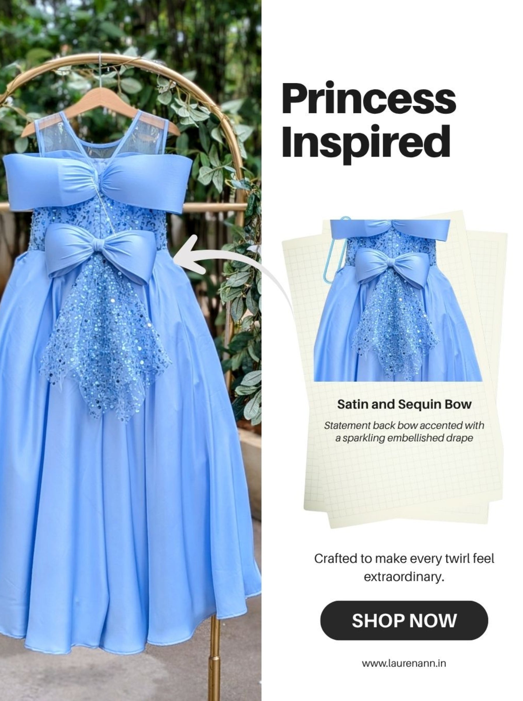 Blue Elsa dress for girl birthday party