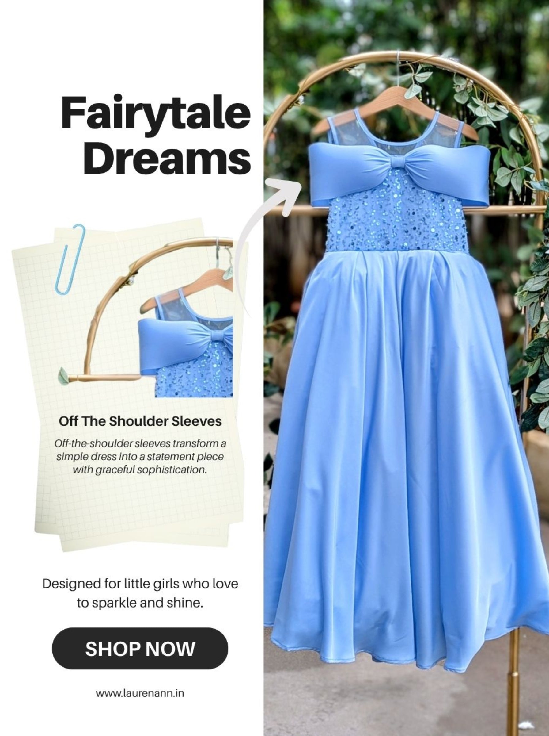 Blue Frozen princess dress for girl
