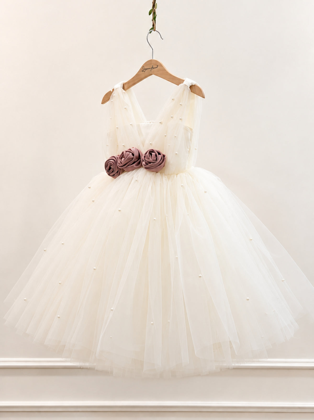 Ivory flower girl dress for wedding ceremonies