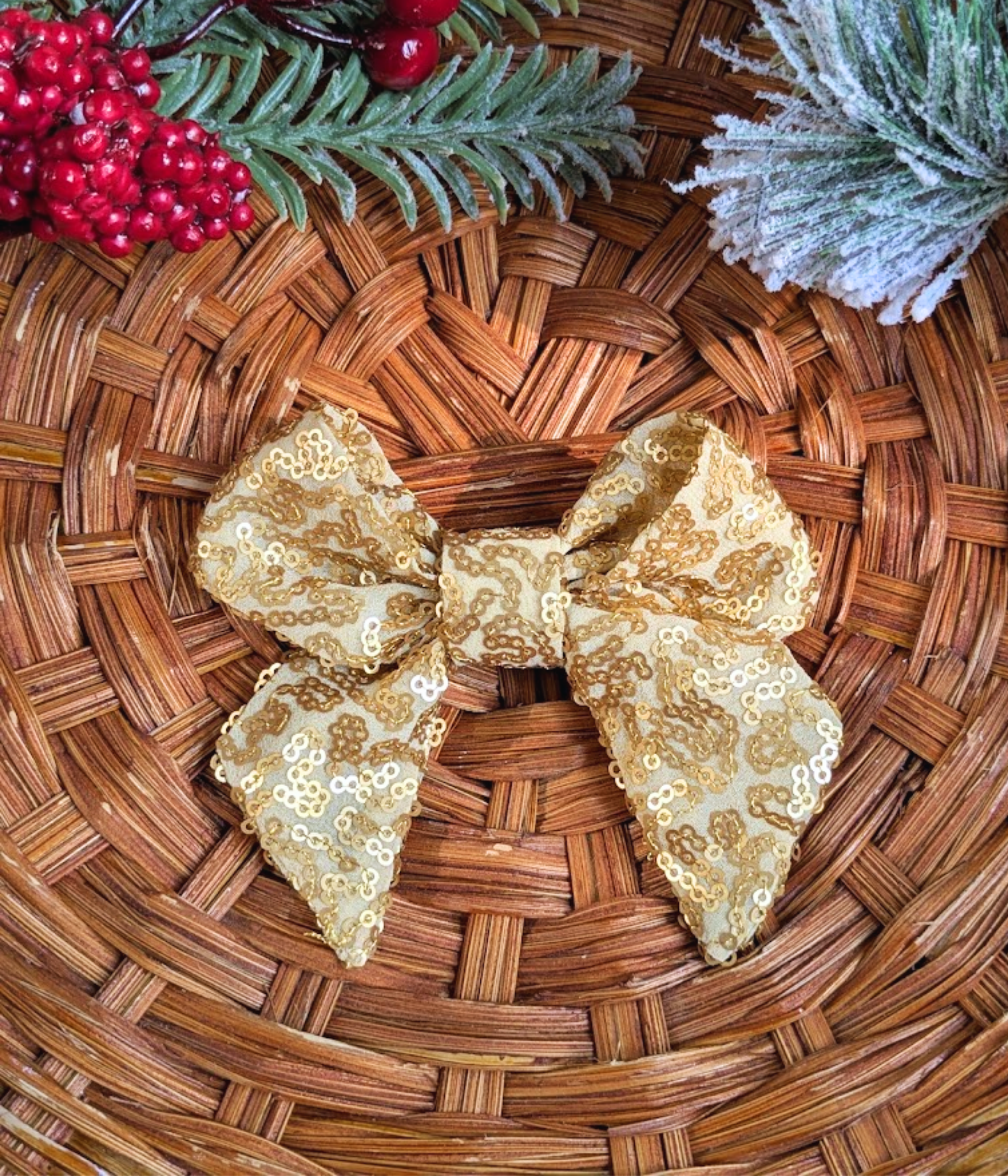 Gold Shimmery Bow – Small