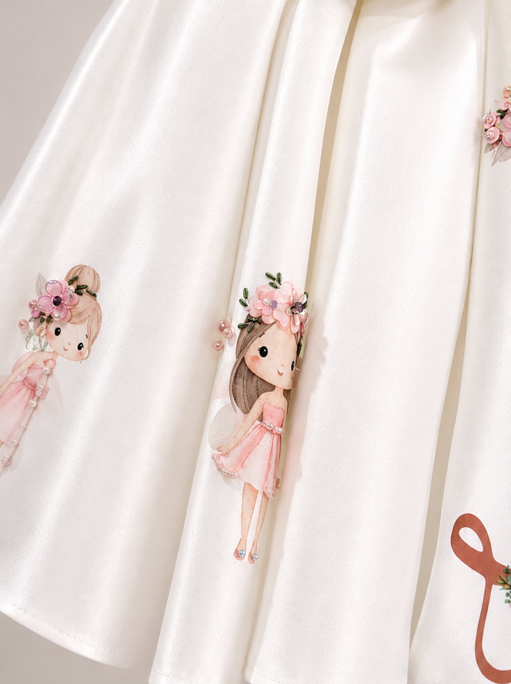 Custom-made fairy dress for girls with hand-embellished Flower Fairies