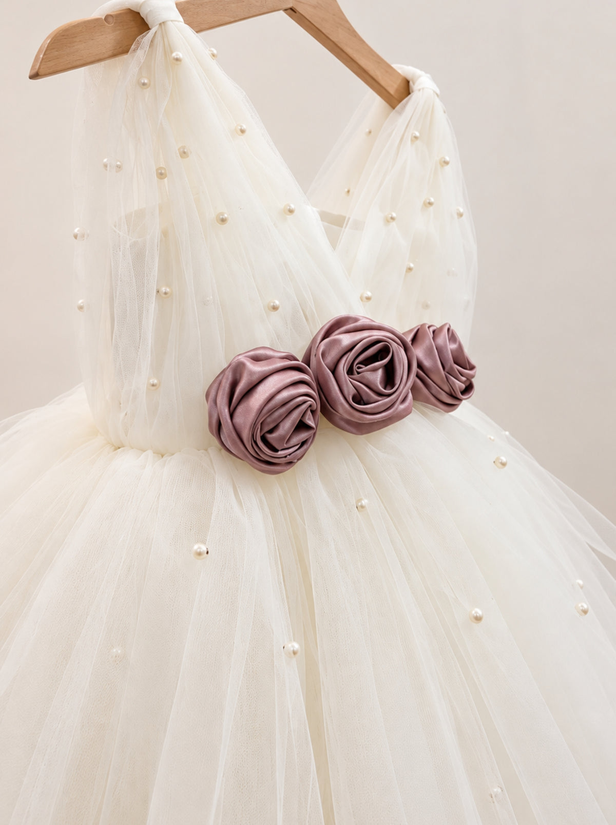 Ivory tulle occasion dress for girls for weddings and birthdays